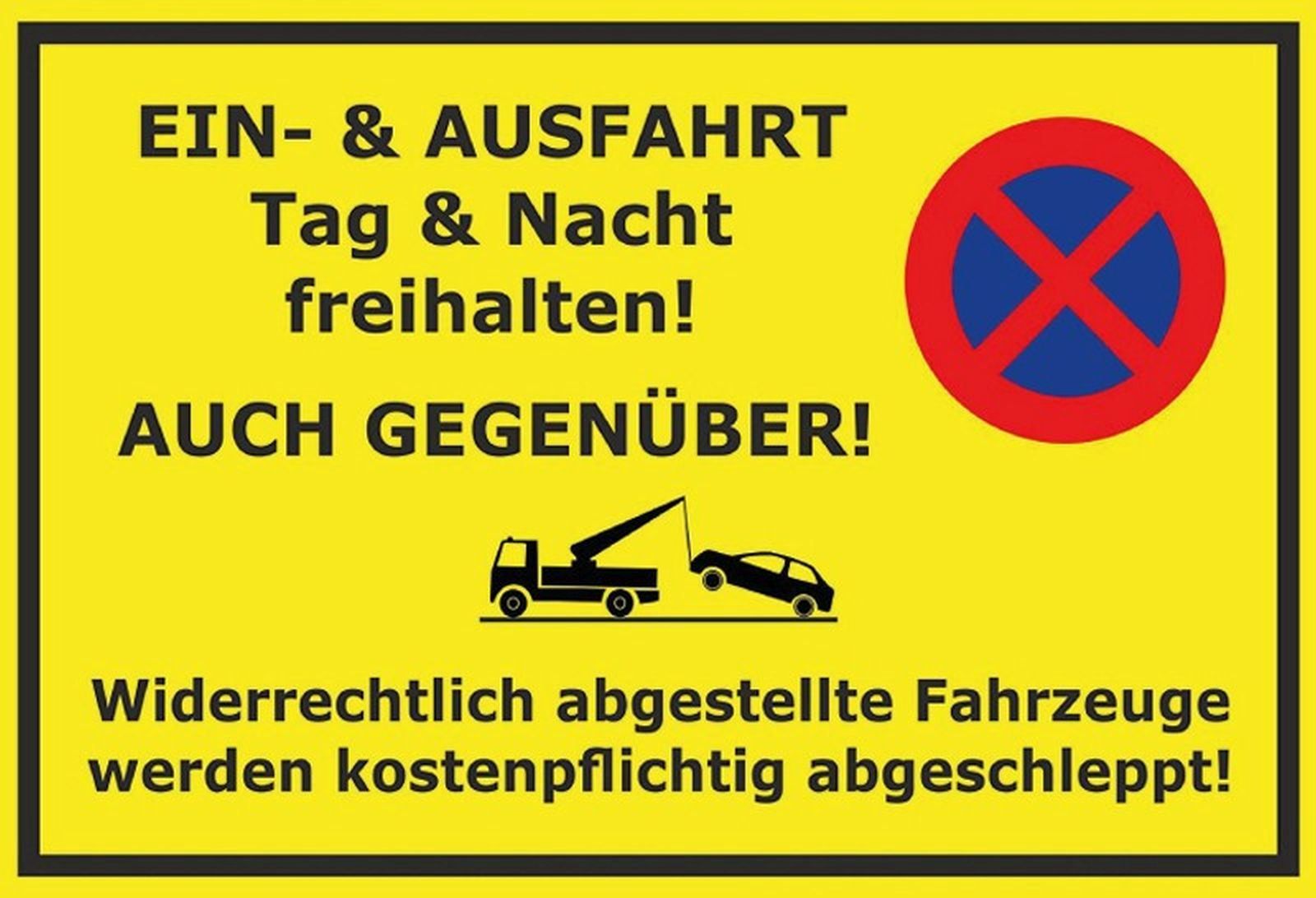 Insegne: Blechschild-EIN-&AUSFAHRT TAG/NACHT FREI – Nuovo e nell'imballaggio originale da Rupperswil venduto da big-one-sale