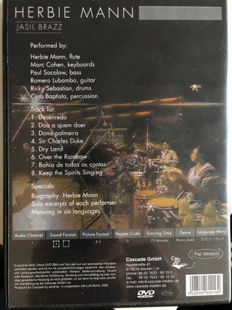 Alle DVDs: Herbie Mann – Jasil Brazz – Gebraucht aus Brittnau von Zibu 1