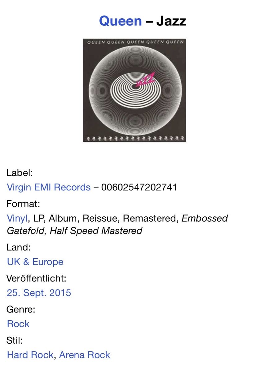 Dischi in vinile: Queen Queen Queen Queen. 2015 – Nuovo (secondo la descrizione) da Faulensee venduto da Mizuno06 6