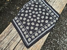 Kleidung: Bandana Enzian Baumwolle schwarz/weiss