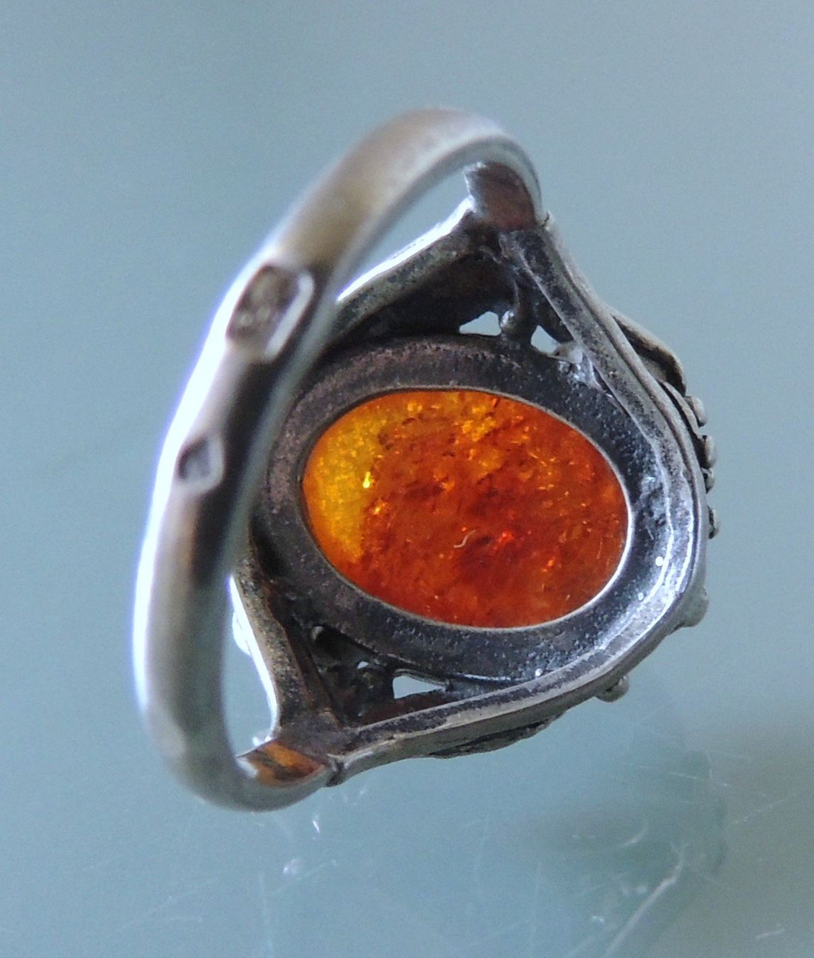 Anelli: Bernstein Silber 925 Fingerring Gr. 55 – Usato da Waldenburg venduto da schaller707 3