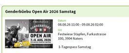 Genderbüebu Open Air 2026 - 2 Ticket für Samstag