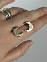 Vintage Sterling Silber Mond Ohrringe