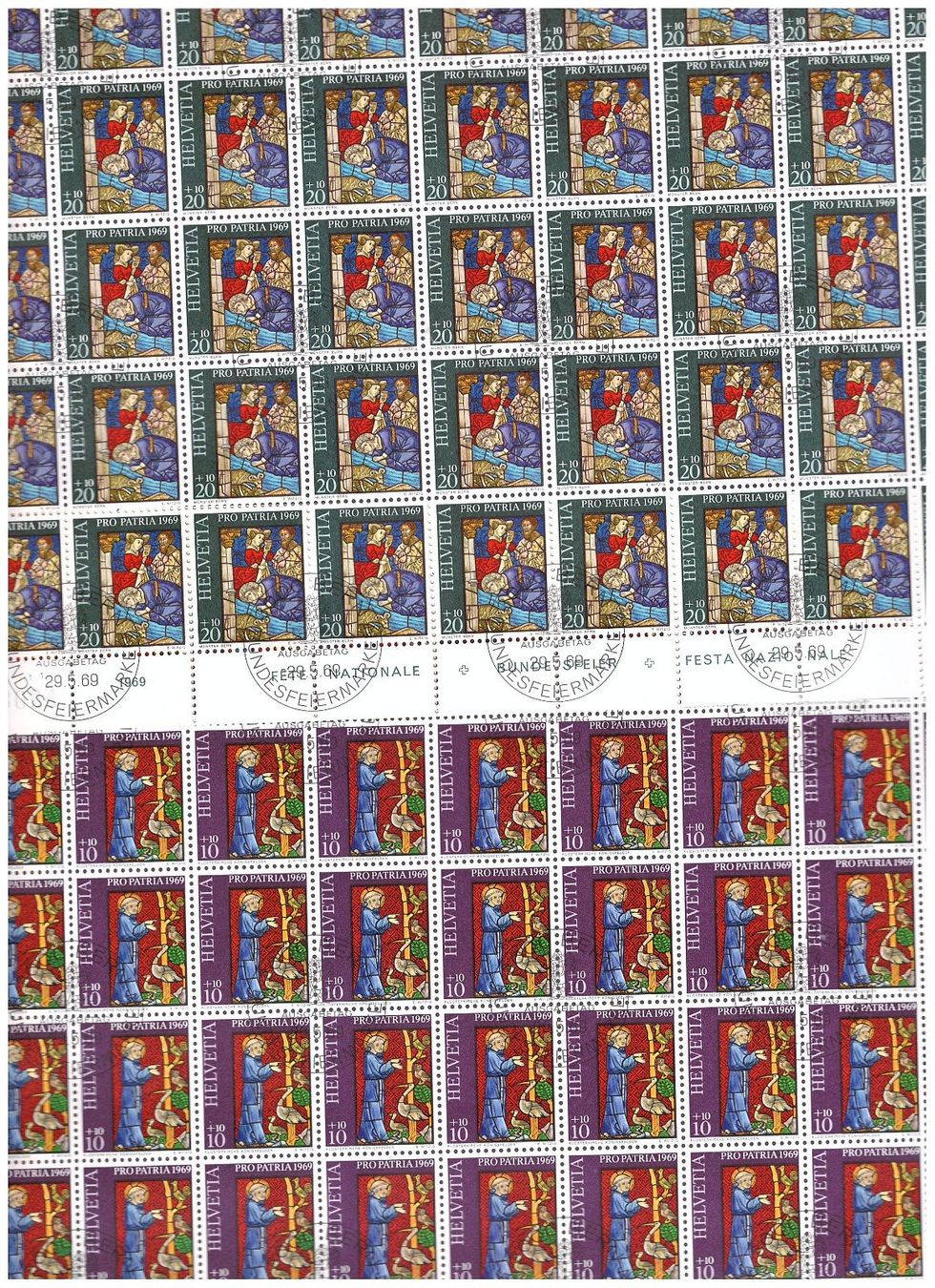 Tous les timbres: PP 1969 Satz Bogen mit Ersttagsstempel – Neuf (Voir description) à Frauenfeld par Interessent1 1