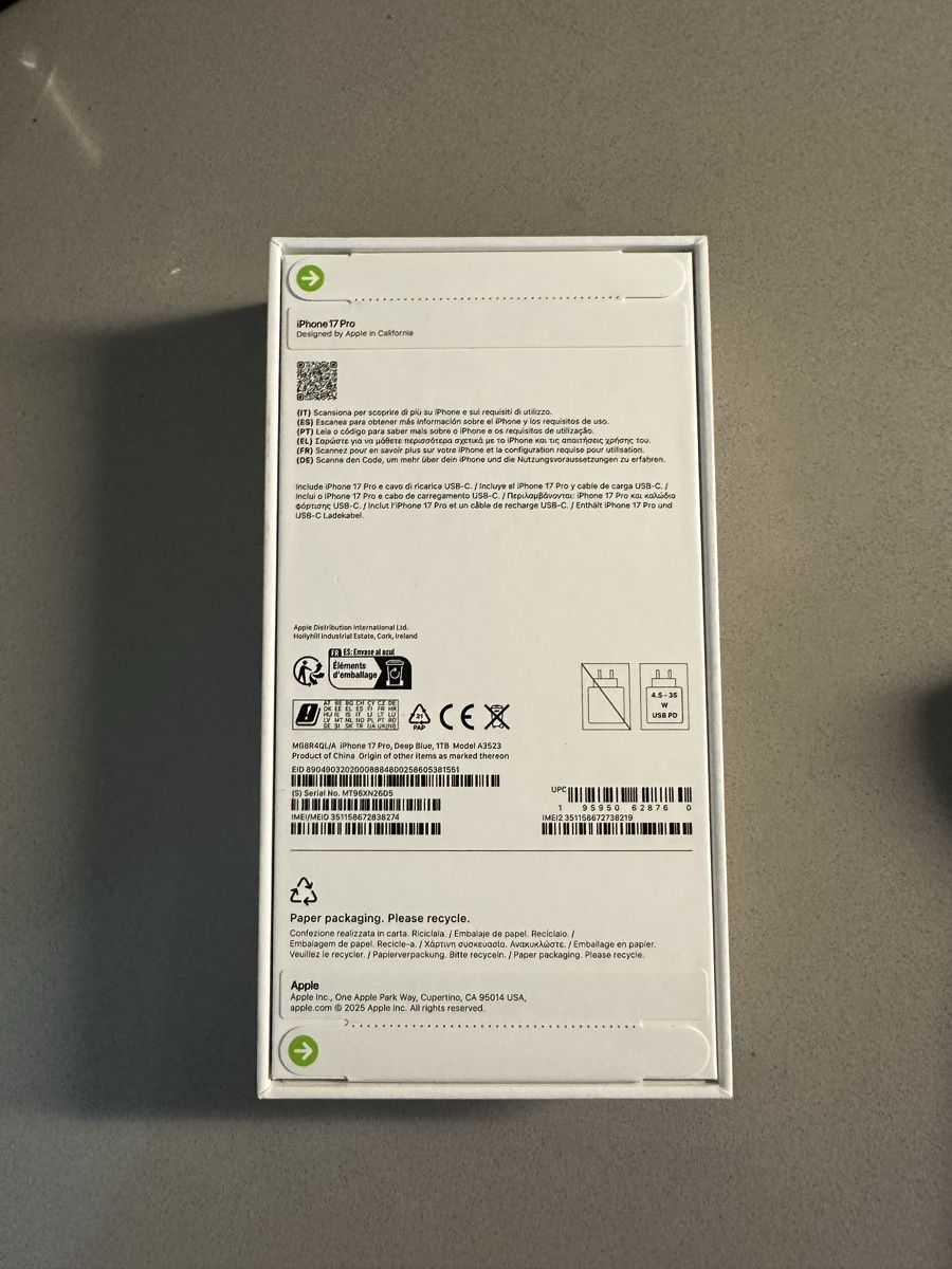 Apple Telefoni cellulari / Smartphones: Apple iPhone 17 Pro 1TB (1024GB)  – Nuovo e nell'imballaggio originale da Carouge GE venduto da cytoplan 1