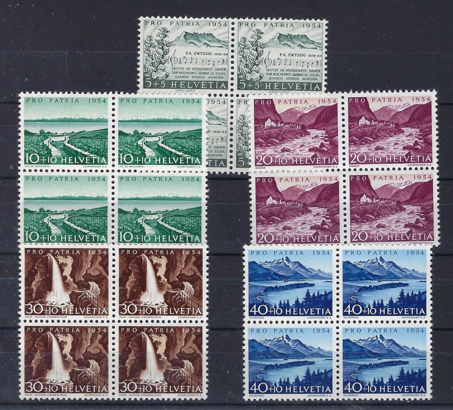 Tutti i francobolli: 1954 Pro Patria Viererblocks postfrisch   15950 – Usato da Lunden venduto da Animus999