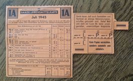 Rationierung im 2. Weltkrieg, Lebensmittelkarte Juli 1945