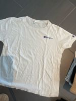 Champion T-Shirt, weisses Shirt mit Logodruck, Gr. M