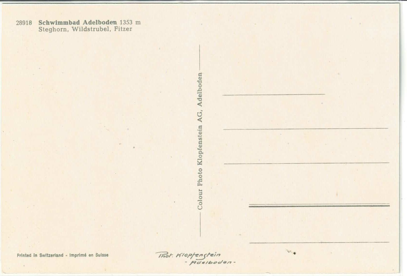 Cartoline postali: Adelboden - Schwimmbad – Usato da Ettingen venduto da Kartenplanet 1