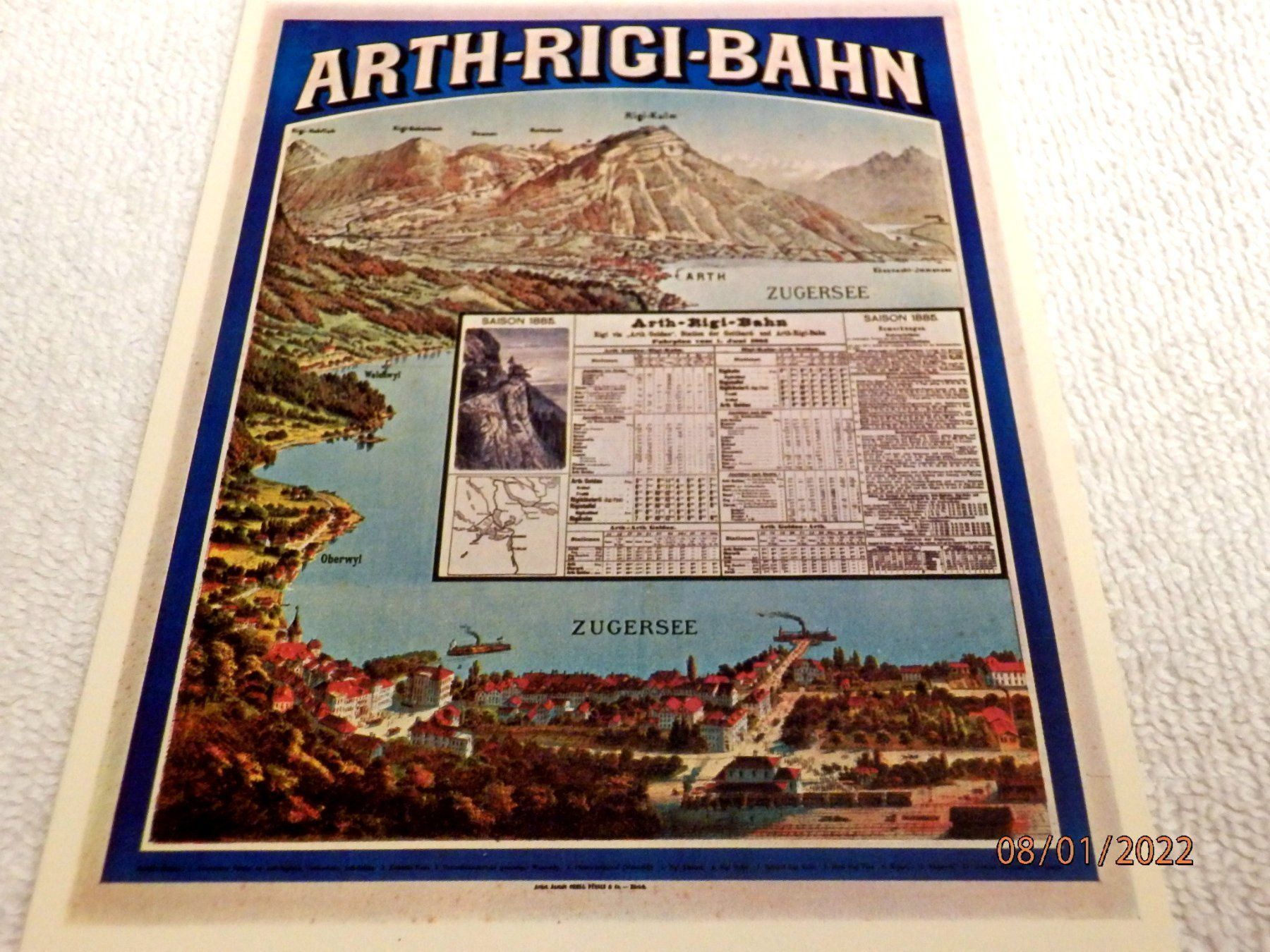 Cartoline postali: Künstlerlitho, Arth-Rigi-Bahn, 1885 – Usato da Ueberstorf venduto da dinbau 3