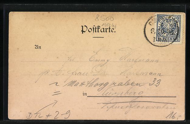 Cartoline postali: Nürnberg, Panorama mit Burg, Peter Visc – Usato da Berlin venduto da bartko-reher 1