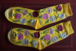 1 Paar Damen Dicke Mischgewebe Blumensocken Total Süss NEU
