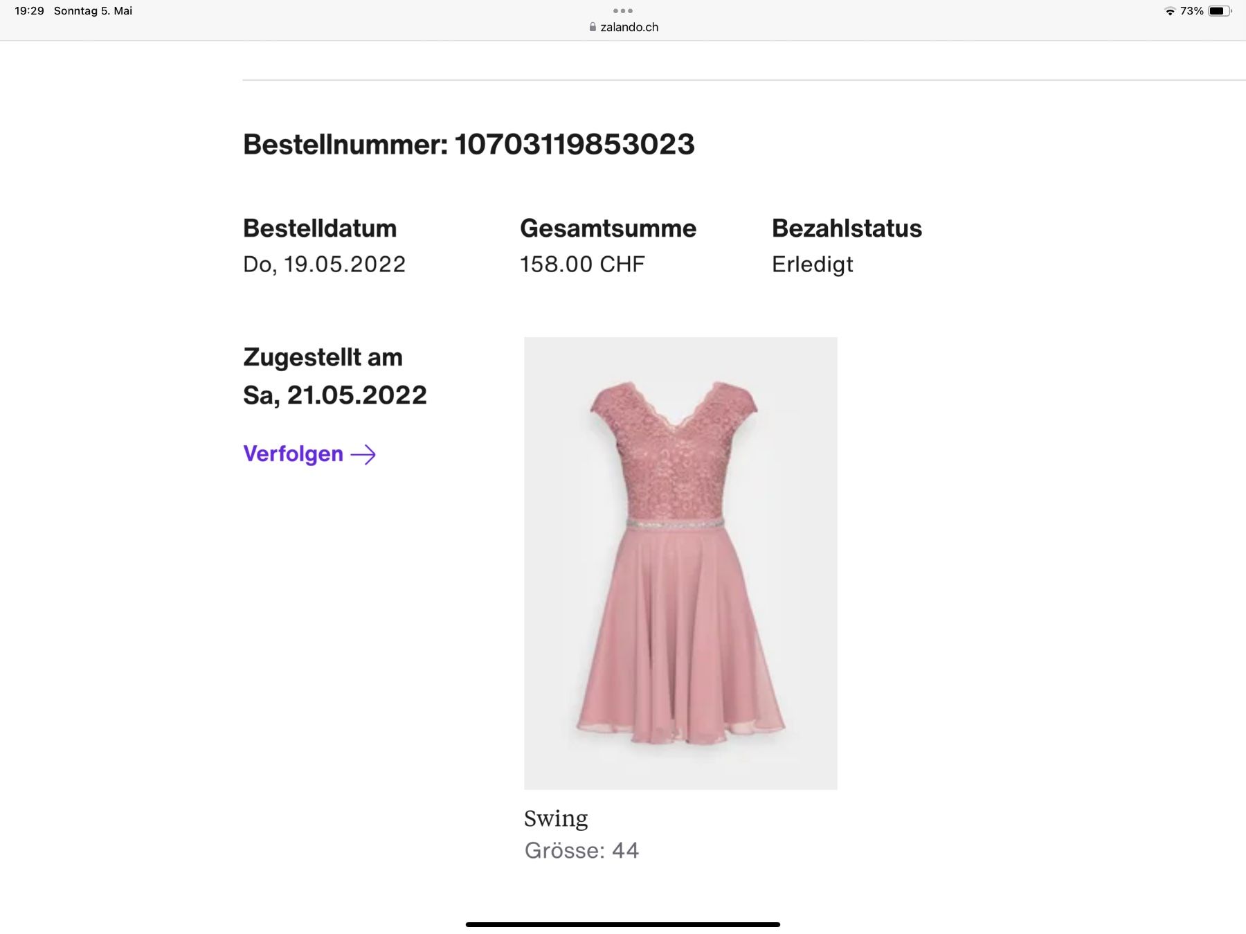 Kleider: Cocktailkleid rosa Gr. 44, einmal getragen – Neu (gemäss Beschreibung) aus Freidorf TG von mona2211 1