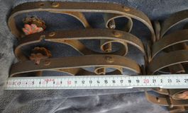 3antik Schmiedeeisenranke, Regalwinkel, Blumen Verzierungen