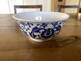Schale blau-weiss floral Muster 1982 guter Zustand
