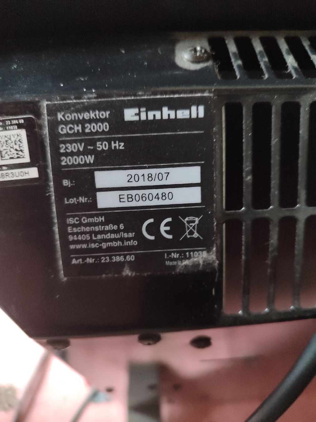Einhell Radiatori: Einhell GCH 2000 Konvektor Heizung – Usato da Kleinwangen venduto da Cane18corso 3