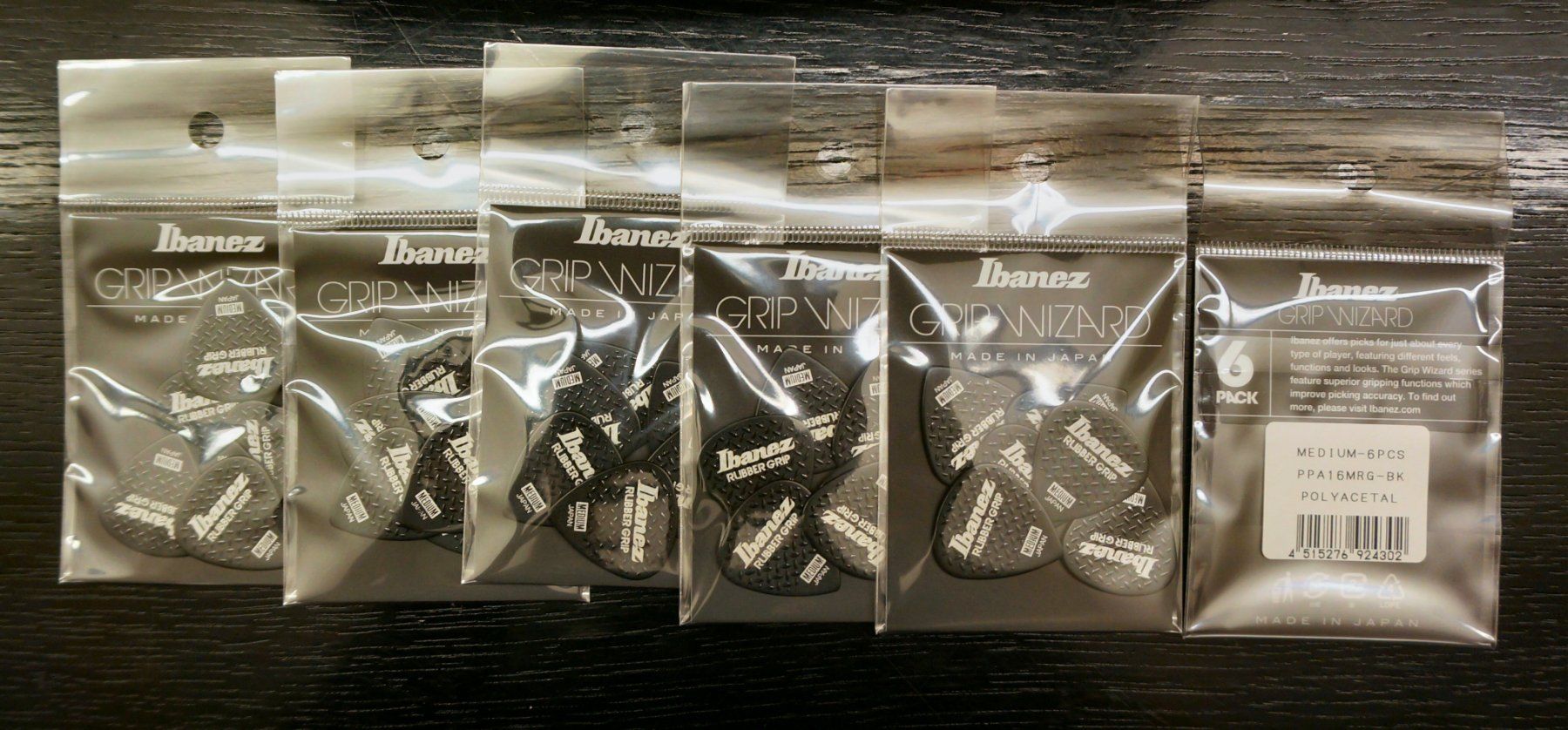 Ibanez Strumenti musicali: Ibanez Picks, GRIP WIZARD, Rubber Grip, Medium, Black, 36pcs – Nuovo e nell'imballaggio originale da Zofingen venduto da Rodeln