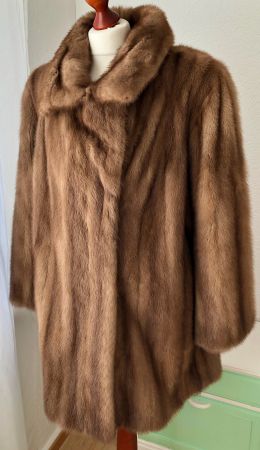 Charity-Verkauf! Nerz-Mantel Pelzmantel mink fur L-XL braun
