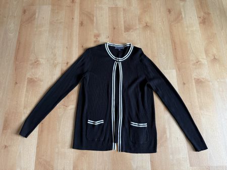 Brooks Brothers Black Cardigan w/ Trim Size M 
