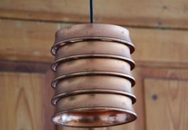 70er Jahre Deckenlampe Kupfer Vintage