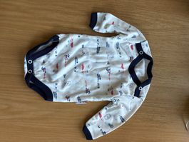Baby Body langarm Bebalou weiss mit Muster