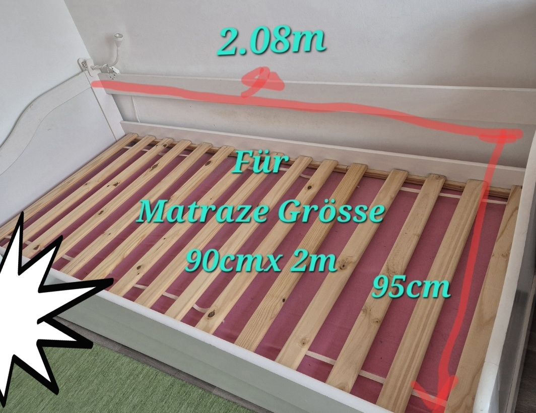 Betten: Kinderbett, mit Unterbett, weiss, 90x200cm – Gebraucht aus Münchenstein von yes_l59n