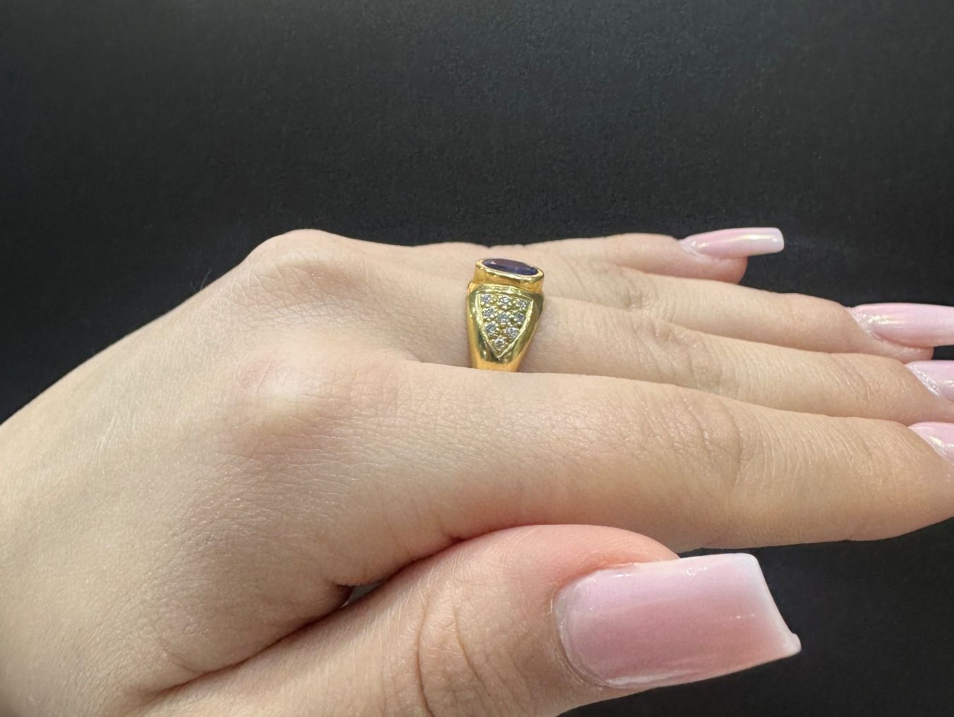Anelli: Echt 18K Gold - Diamant, Saphir Ring – Usato da Luzern venduto da Luzern-Goldhaus 7