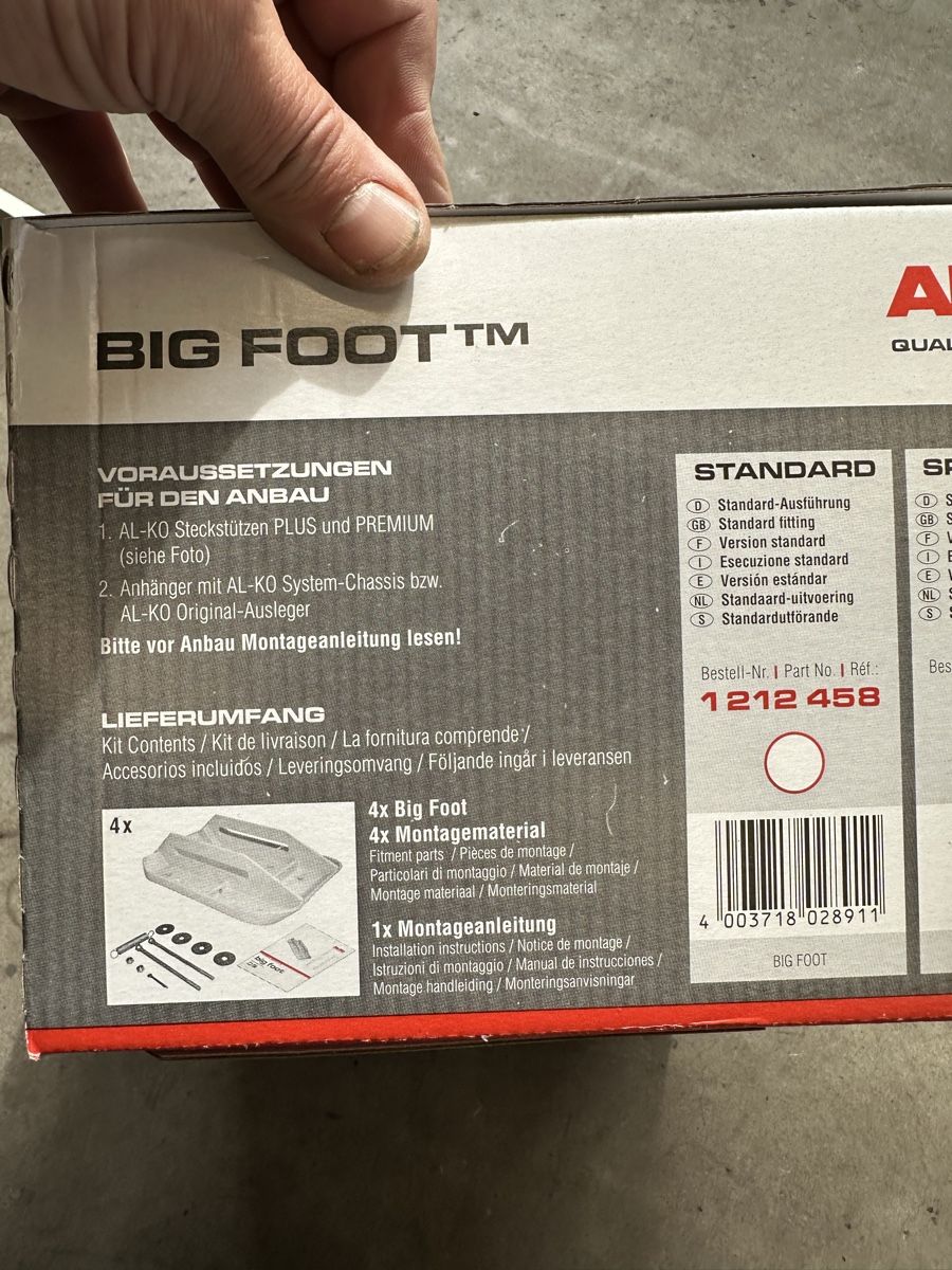Camping Fahrzeuge: Bigfoot Stützenfussatz – Neu und originalverpackt aus Henau von Rico131 2
