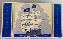 Welthölzer Zündhölzer Vintage, Schiff Motiv, Rarität!
