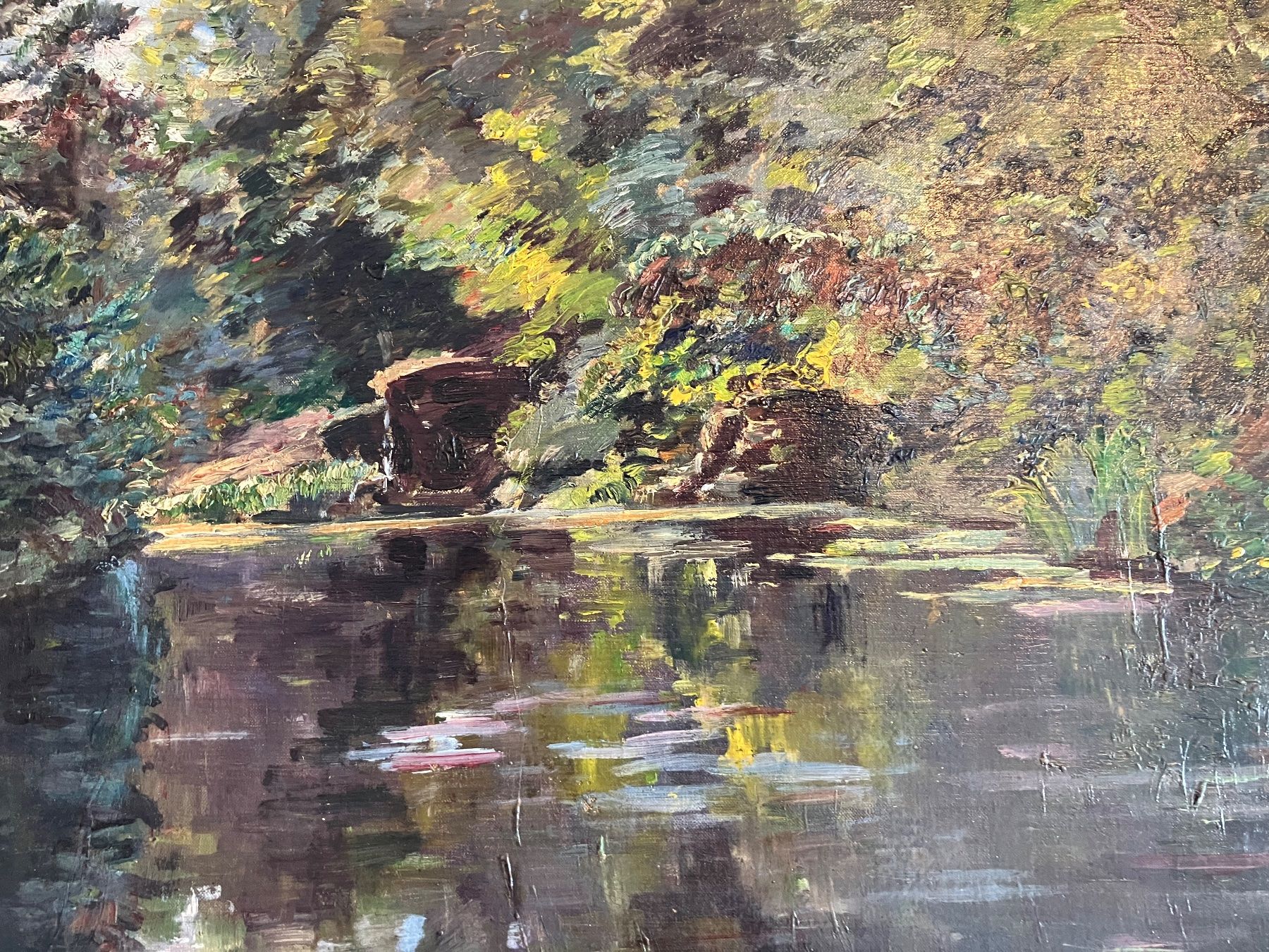 Dipinti: Bild, Gemälde, Fluss, Teich, Gemälde, Natur – Usato da Zürich venduto da Idbiw 2