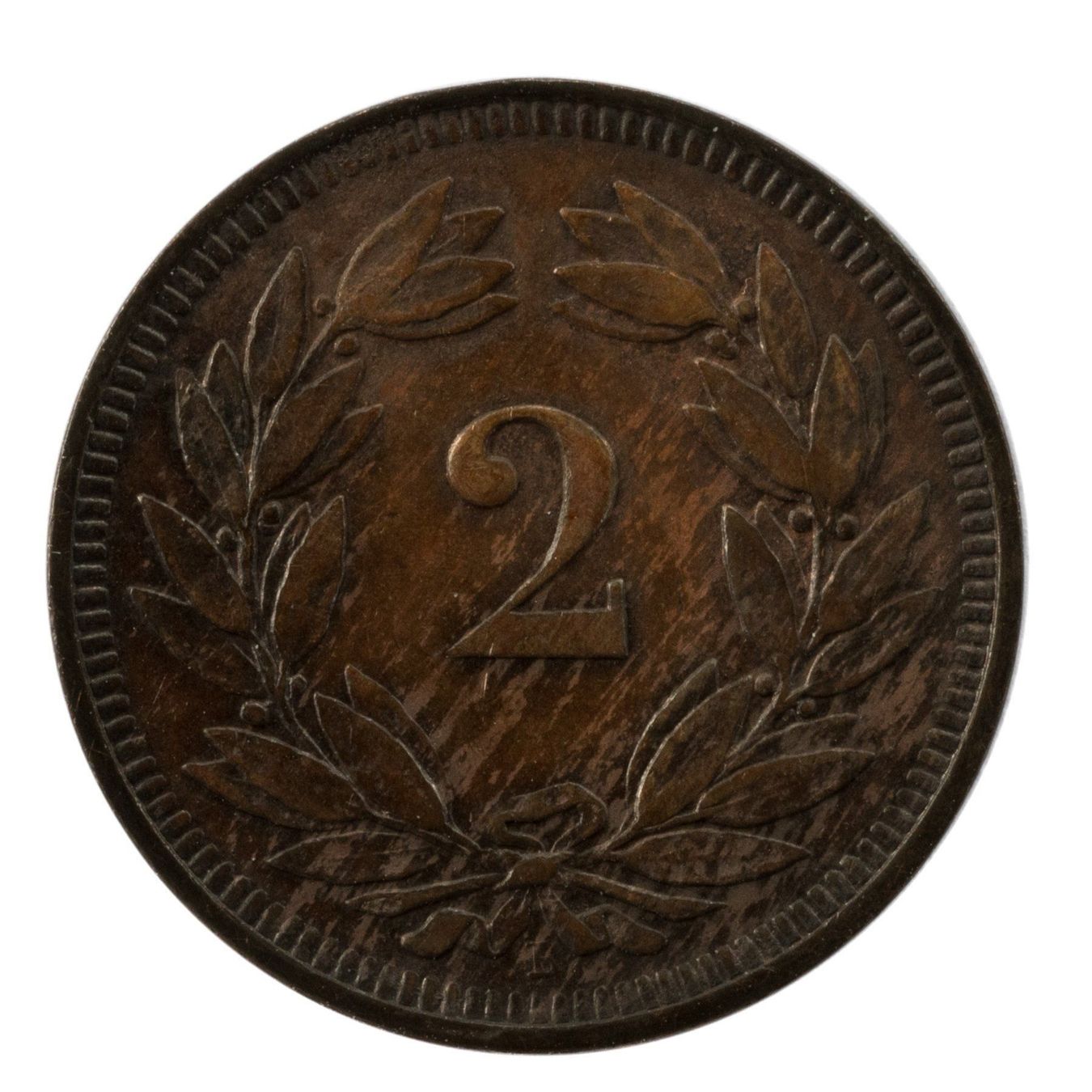 Tutti le monete: Schweiz / Suisse - 2 Rappen - 1898 – Usato da Rotkreuz venduto da Swiss-Coins 1