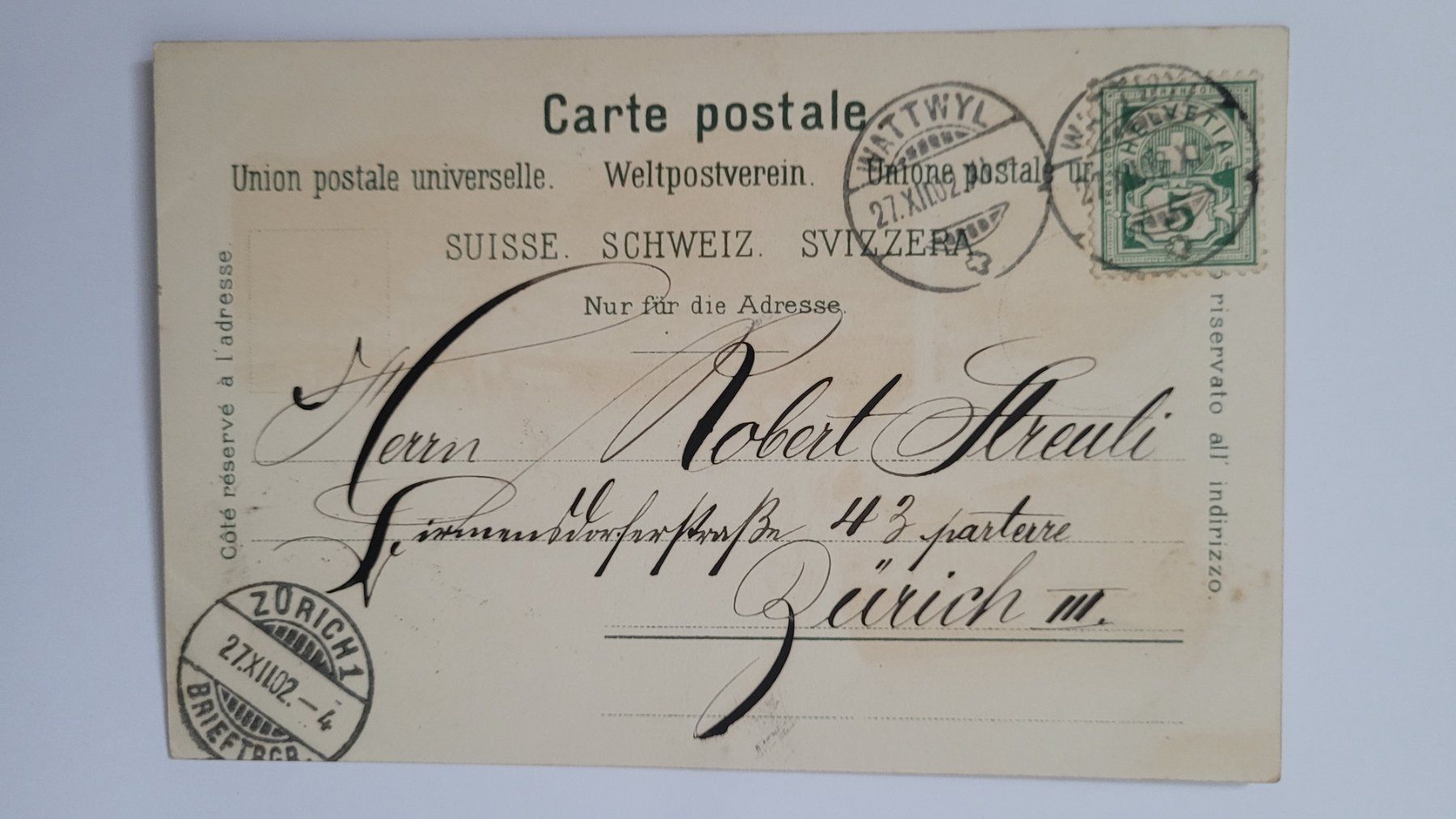 Cartoline postali: Ansichtskarte gruss aus Wattwil Litho 1902 R34 – Usato da nunningen venduto da mic_88k2 1