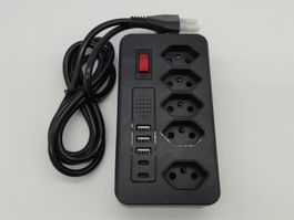 10 in 1 Steckdosenleiste 5 AC-Steckdose 2 usb-A & 3 usb-C