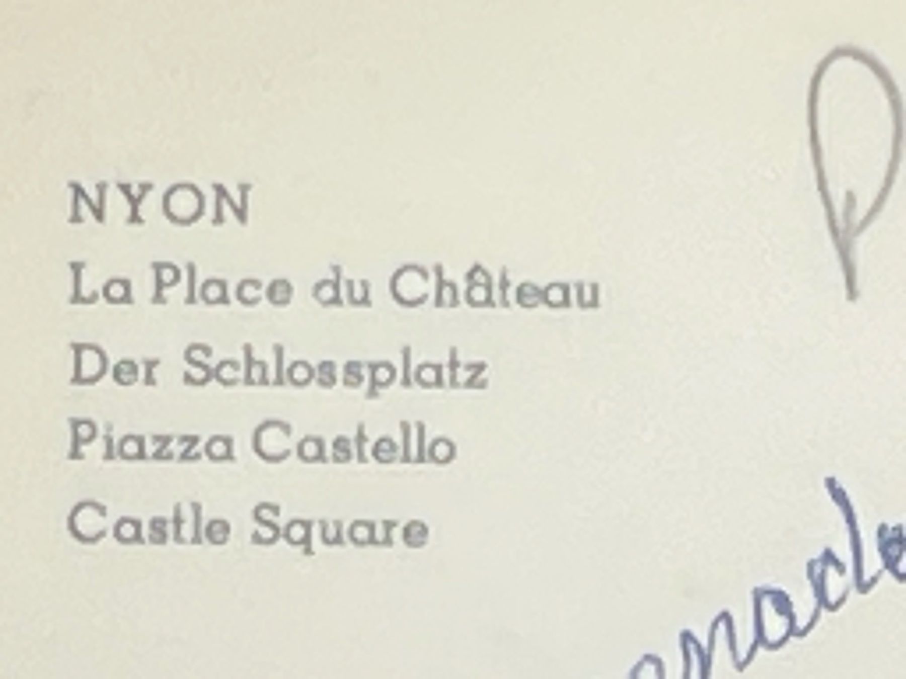 Cartoline postali: Nyon: La Place du Château – Usato da Widnau venduto da Brusi9 2