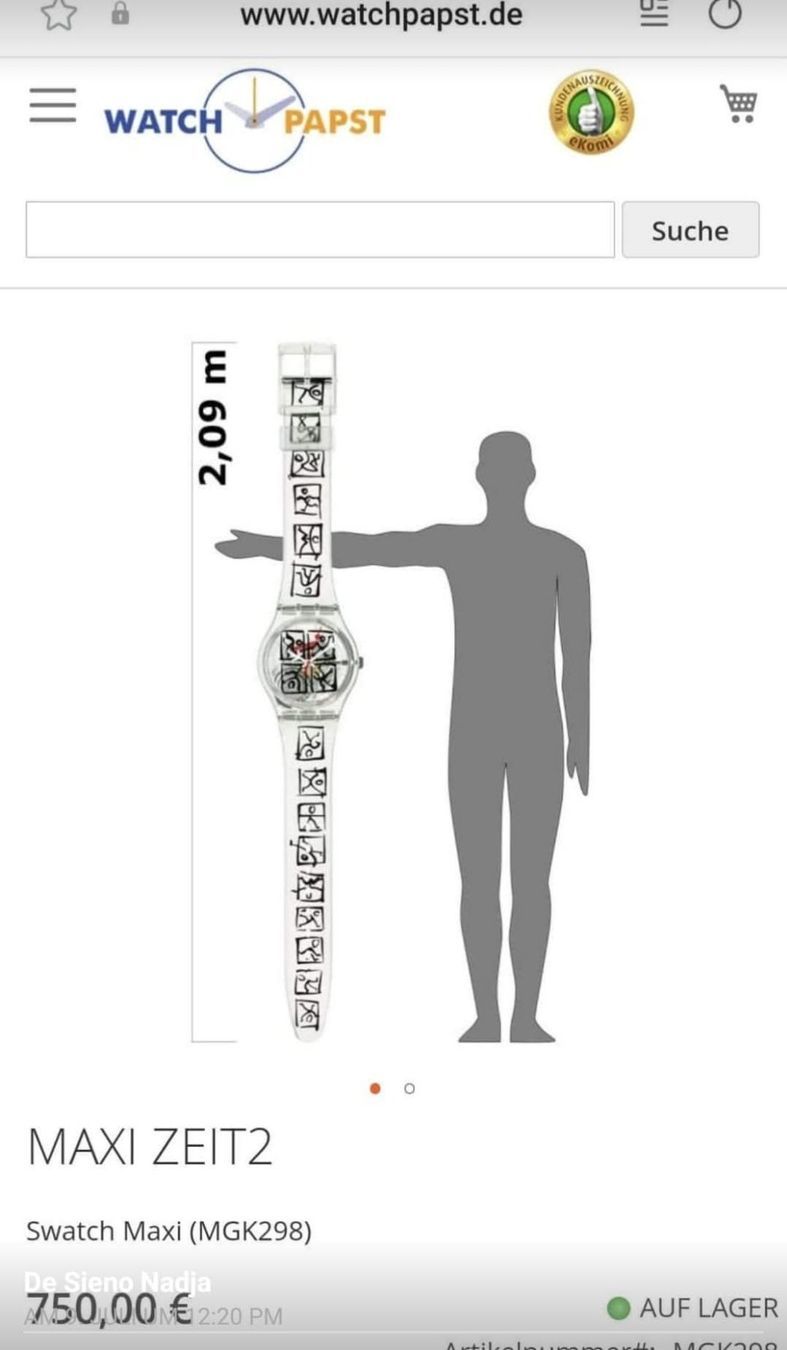 Swatch Orologi: Original Swatch XXL – Usato da Corgémont venduto da Nadja1000