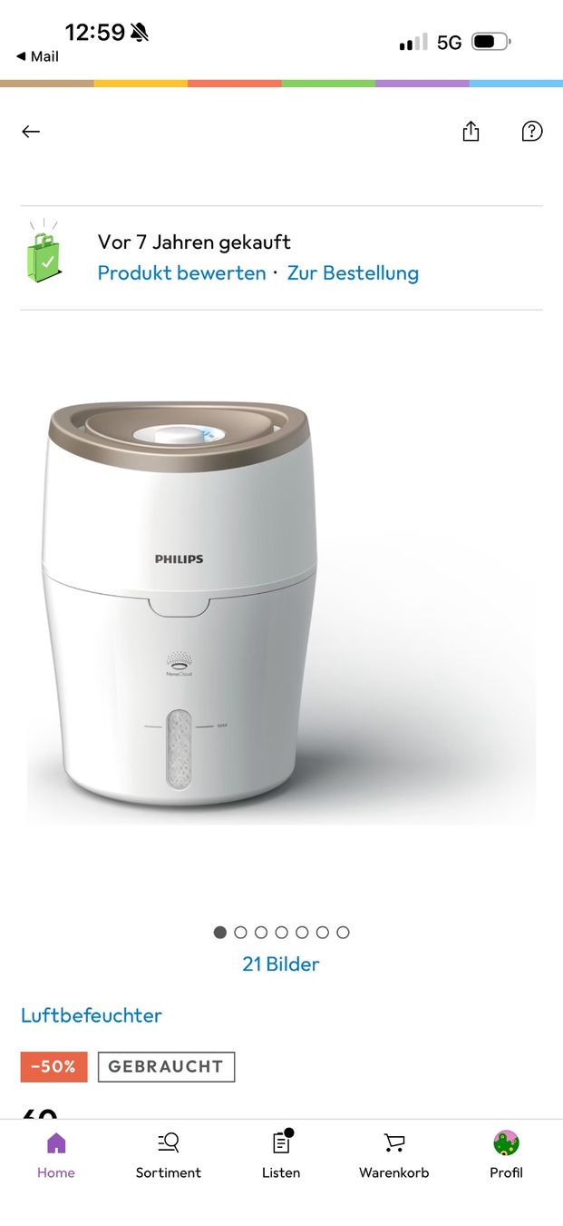 Philips Luftbefeuchter: Luftbefeuchter Philips weiss – Gebraucht aus Rupperswil von ConradD