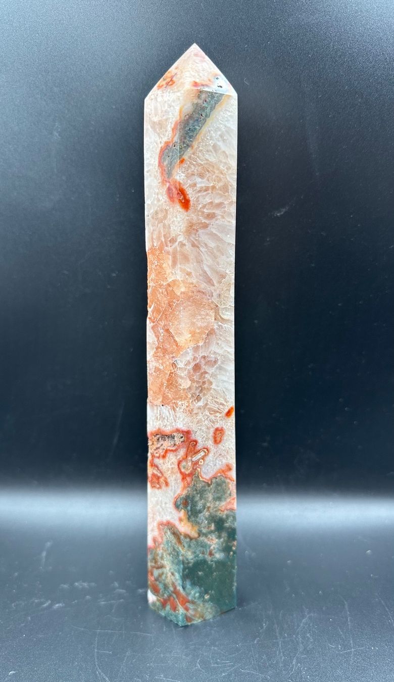 Mineralien & Heilsteine: roter Moosachat Obelisk, Spitze gross, 24.5cm! – Neu und originalverpackt aus Männedorf von Tradaki 4