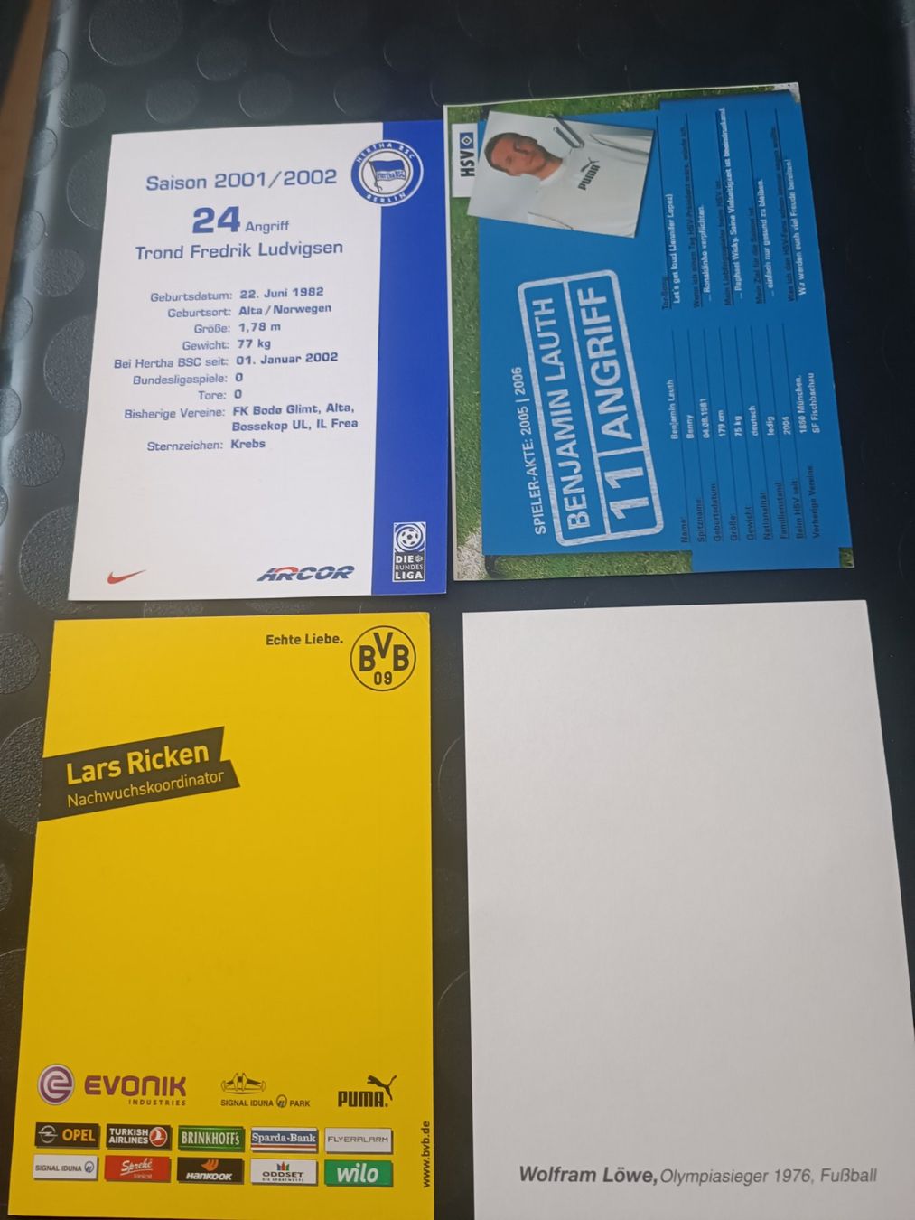 Autografi: Bundesliga - 4 signierte Autogrammkarten - Set – Usato da Menziken venduto da Artographs 1
