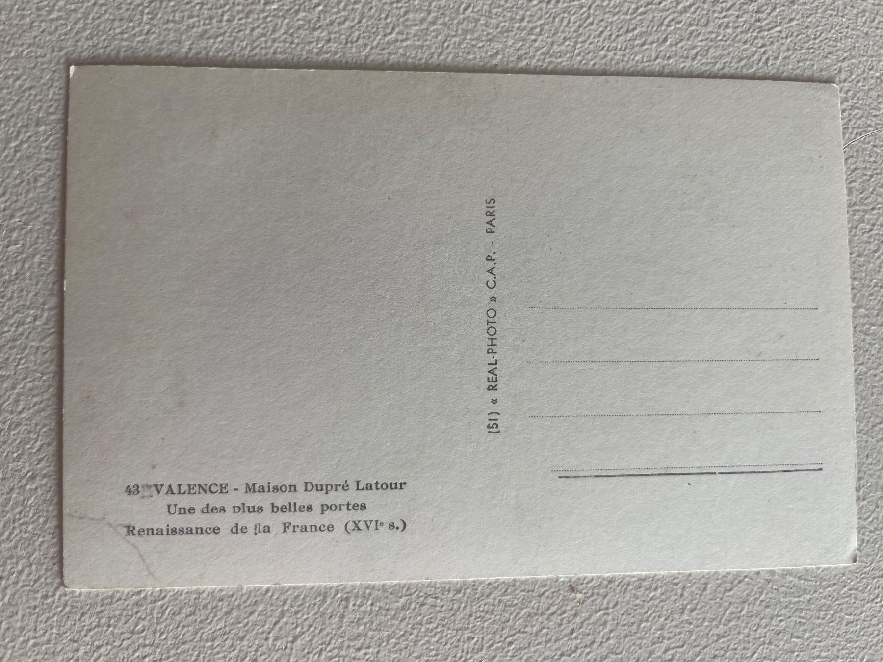 Cartoline postali: VALENCE Maison Dupré Latour, alte Postkarte – Usato da Chiasso venduto da AzenYa 1