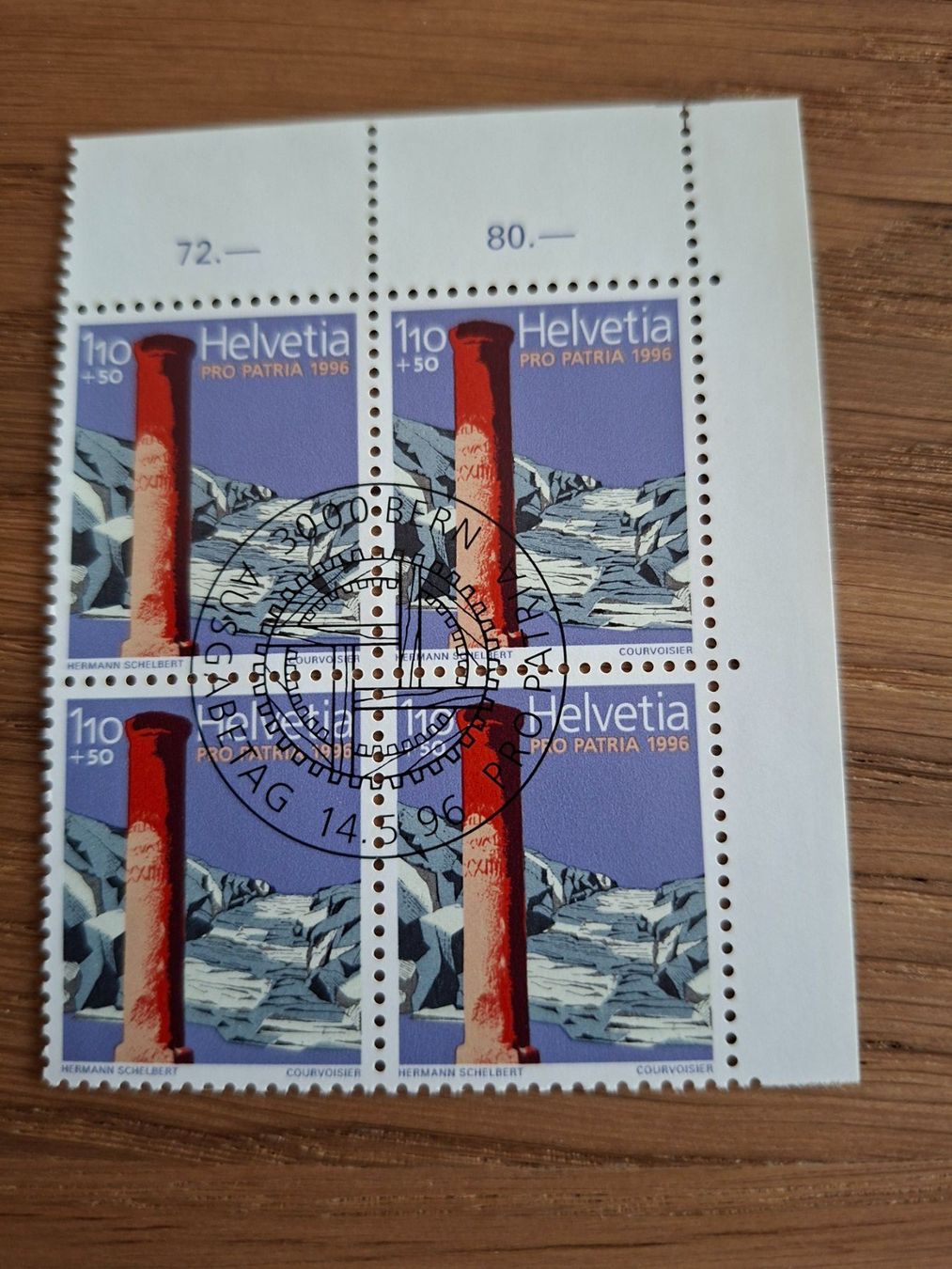 Alle Briefmarken: 4er Blocks: Pro Patria 1996 – Neu (gemäss Beschreibung) aus Hinterkappelen von 1399 5