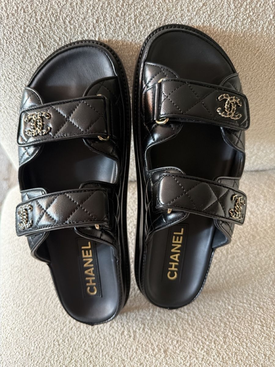 Chanel Scarpe da donna: Chanel Dad Sandals Black Size 38.5 Leather NEW – Nuovo (secondo la descrizione) da Herrliberg venduto da Rondinellaxoxo 4