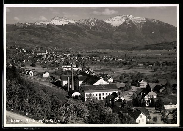 Cartoline postali: AK Uznach, Blick gegen Speer – Usato da Berlin venduto da bartko-reher