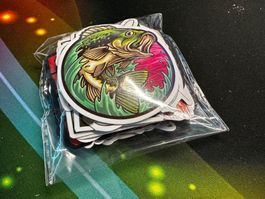 Angler , Fischer Stickers I50 Stk.I Wasserdicht