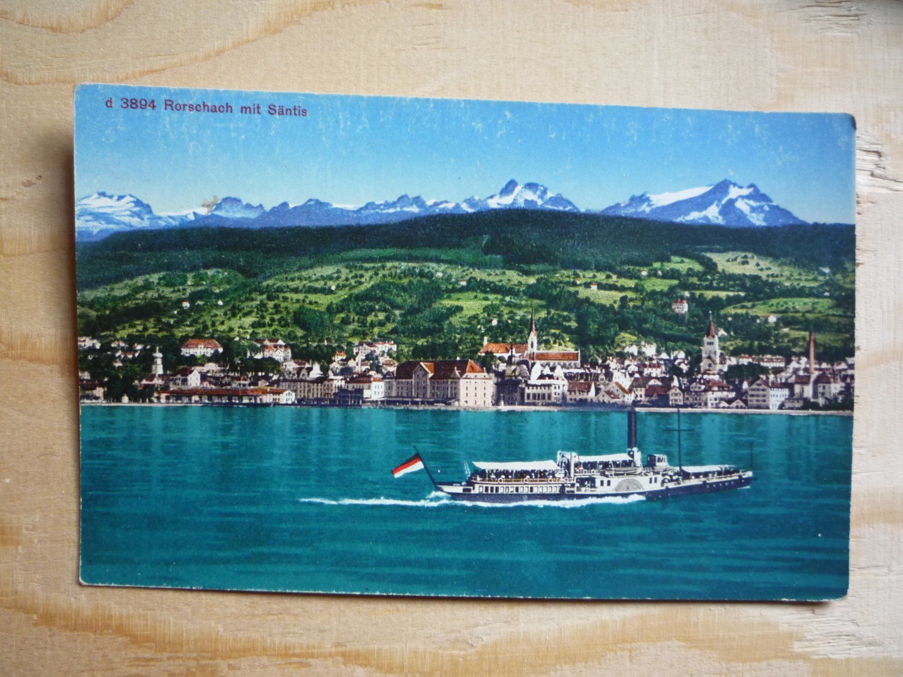 Cartoline postali: Rorschach mit Säntis, d 3894 – Usato da Rieden SG venduto da Gant24
