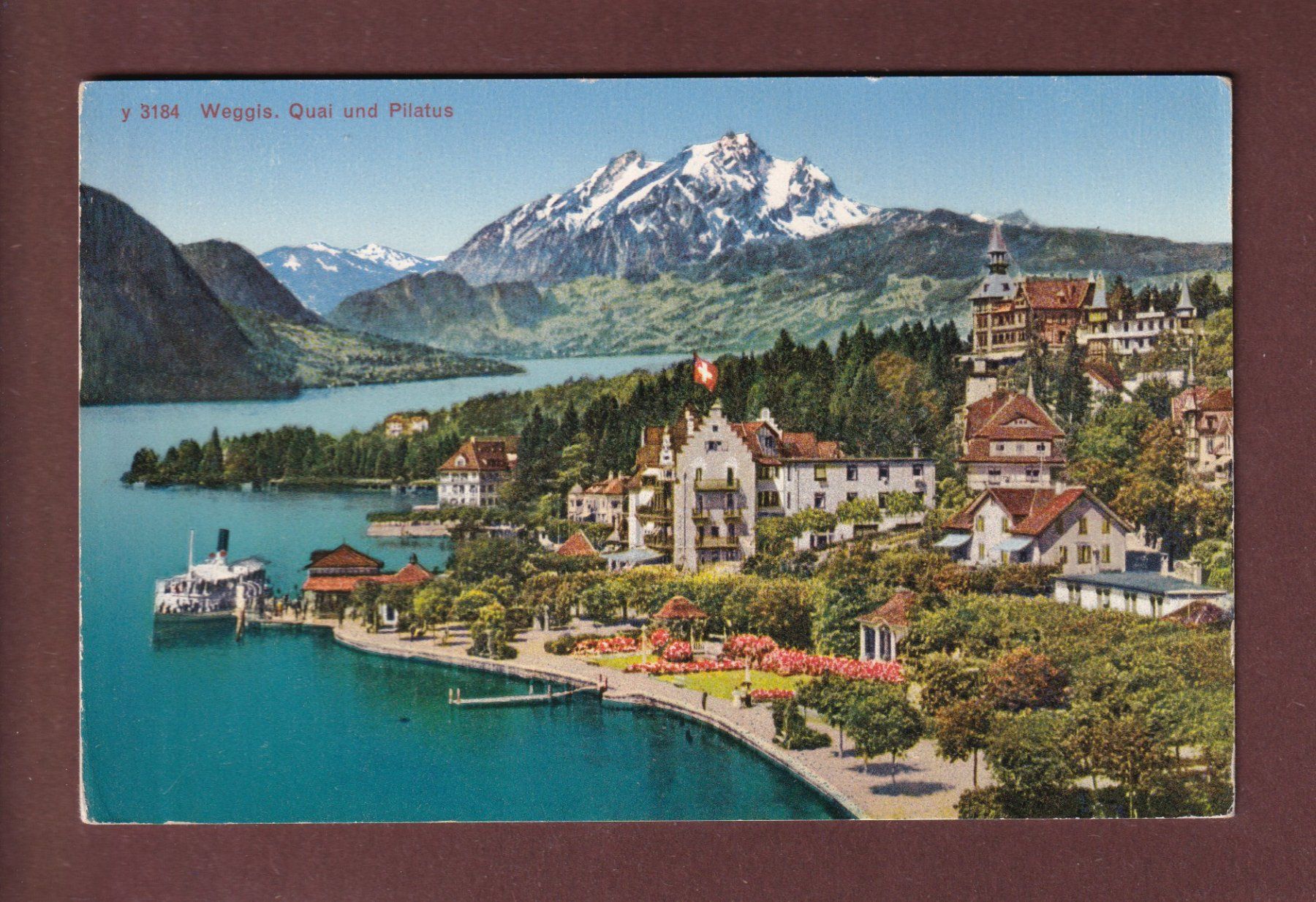 Cartoline postali: WEGGIS - Quai und Pilatus – Usato da Pully venduto da nicecards-shop