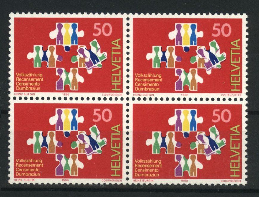 Tutti i francobolli: 1990, Sonderpostmarke III, Viererblöcke ** – Usato da Willisau venduto da Vollstempel