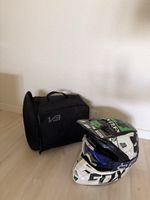 Fox V1 Motocross Helm mit Tasche und Brille Grösse M