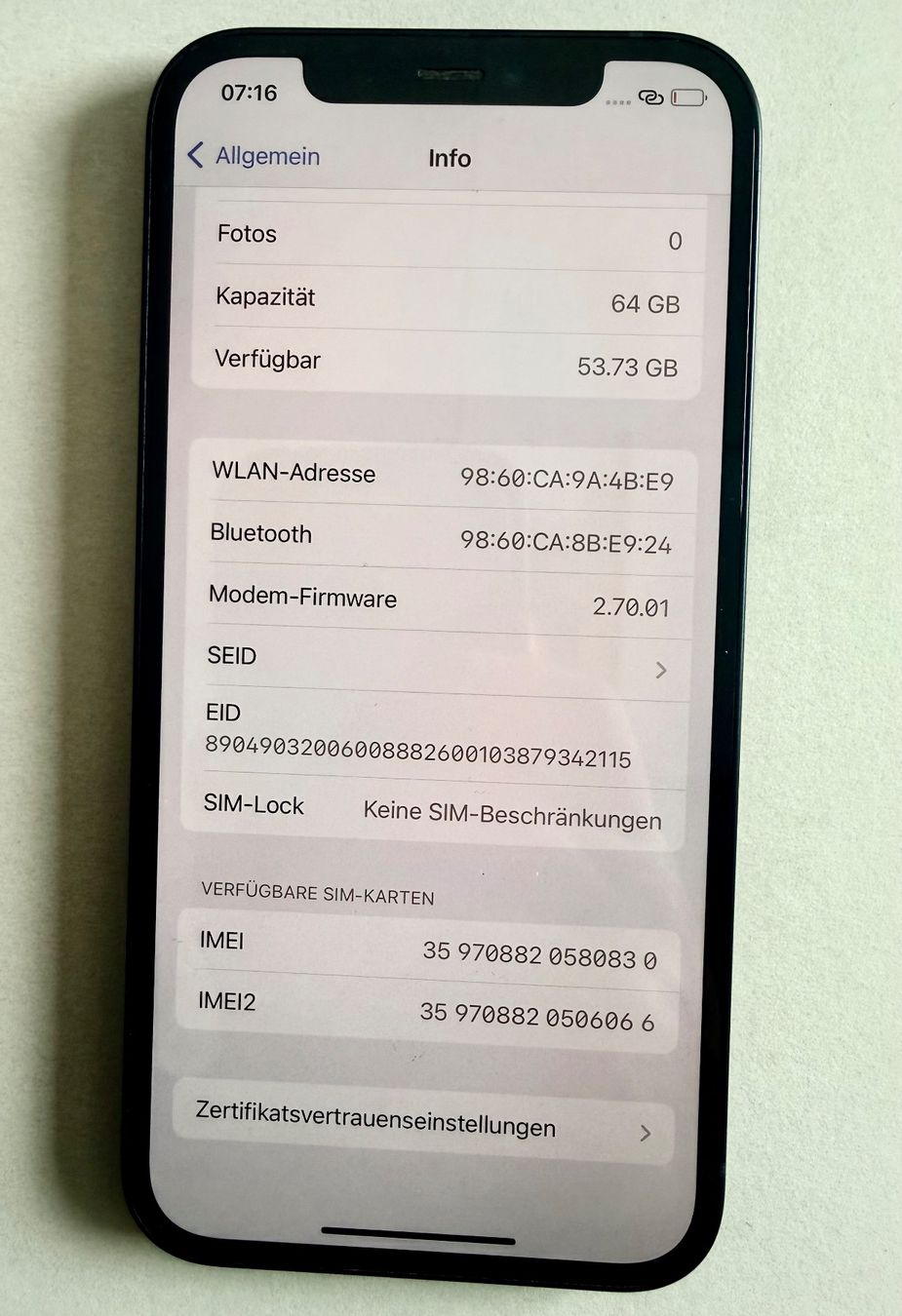 Apple Telefoni cellulari / Smartphones: Apple iPhone 12 black 64 GB mit Originalverpackung – Usato da Märstetten venduto da The_Dings 8