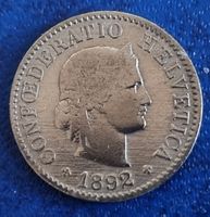 5 RAPPEN JAHR 1892 - SCHWEIZ - Selten