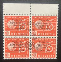 Viererblock Helvetia 30er gestempelt